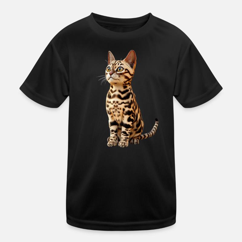 Bengal Katze Leopard Cat Leopardette Bengal Katzen - Kinder Funktions-T-Shirt - Schwarz