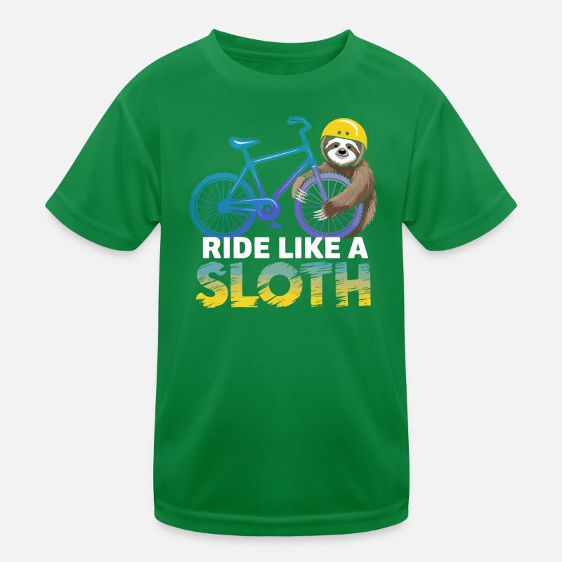 Faultier Biker mit Helm Kinder Funktions-T-Shirt