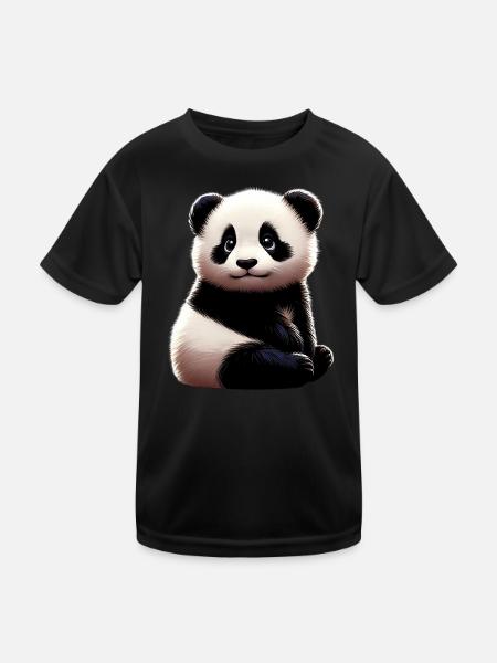 Panda - Kids Functional T-Shirt - black