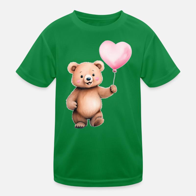Herzballon Teddy Kinder Funktions-T-Shirt