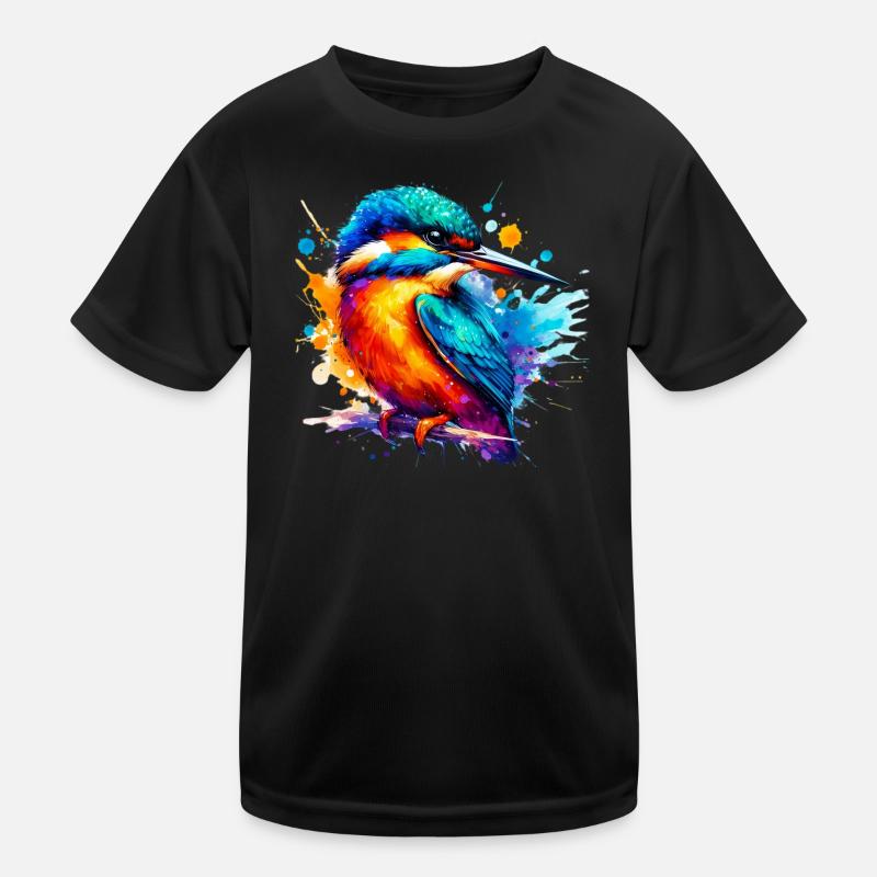 Eisvogel - Kinder Funktions-T-Shirt - Schwarz