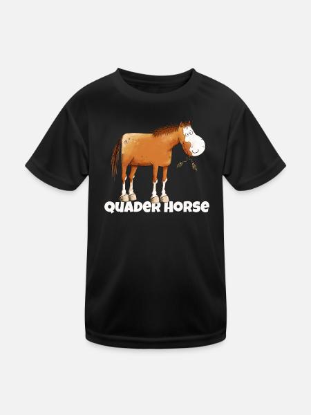 American Quarterhorse Quader Horse Wortspiel - Kinder Funktions-T-Shirt - Schwarz - Vorne