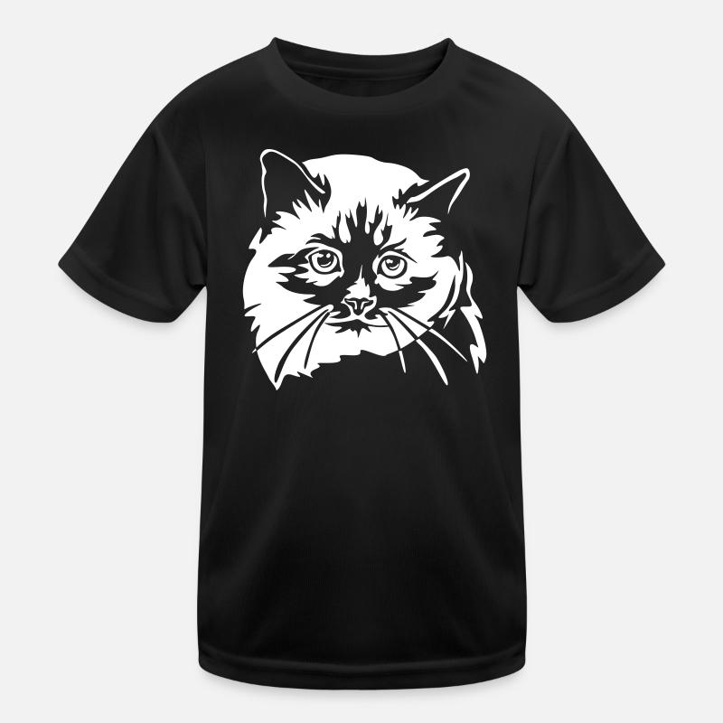 Birma Katze "Black Edition" - Kinder Funktions-T-Shirt - Schwarz