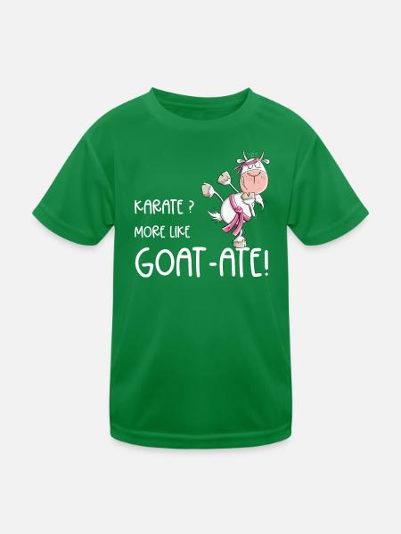 Karate Ziege Kampfsport Spruch - Kinder Funktions-T-Shirt - Kelly Green - Vorne