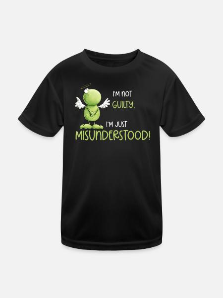 Frosch Engel Unschuld Missverständnis - Kinder Funktions-T-Shirt - Schwarz - Vorne