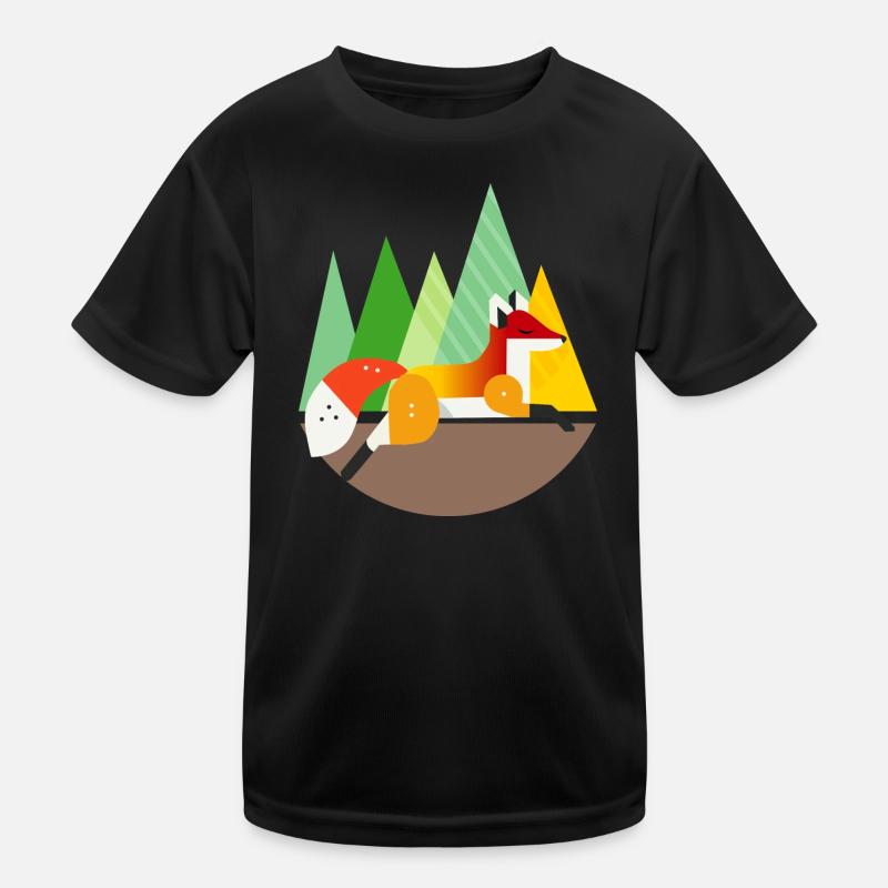 Fox motif – peace and nature in a geometric style Kids Functional T-Shirt