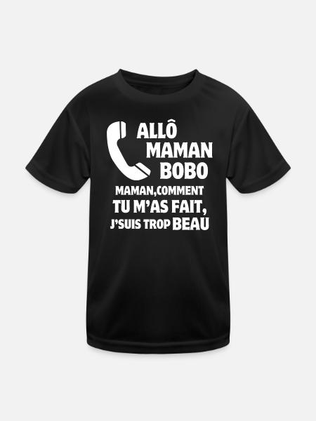 Mama, super Mama, schönes Kind - Kinder Funktions-T-Shirt - Schwarz - Vorne