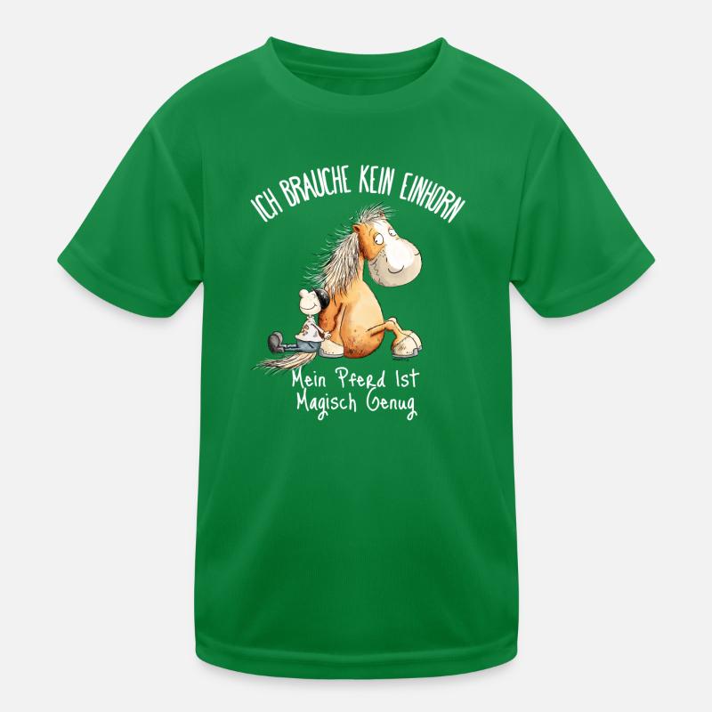 Pferd Einhorn Spruch Pferdefreunde Kinder Funktions-T-Shirt