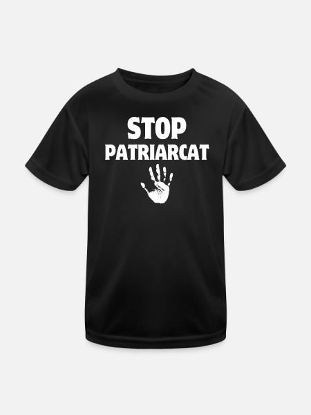 Stop patriarchy, women's rights - Kids Functional T-Shirt - black - Front