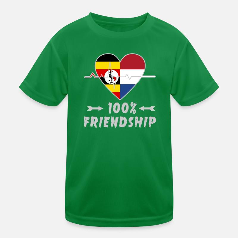 Uganda und Niederlande 100% Freundschaft Kinder Funktions-T-Shirt