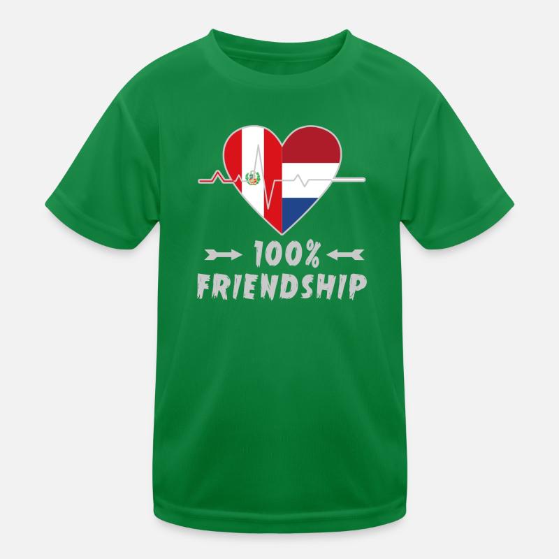 Peru and Netherlands 100% friendship Kids Functional T-Shirt