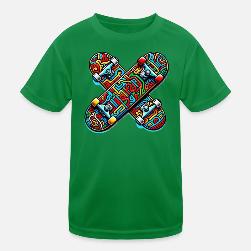 Skateboard Kinder Funktions-T-Shirt