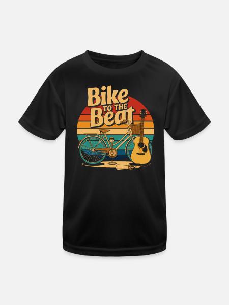 Bike to the Beat - Kids Functional T-Shirt - black - Front