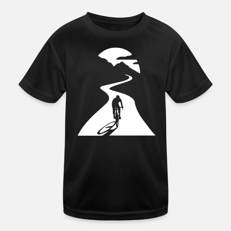 Radfahrer bei Mondschein Kinder Funktions-T-Shirt