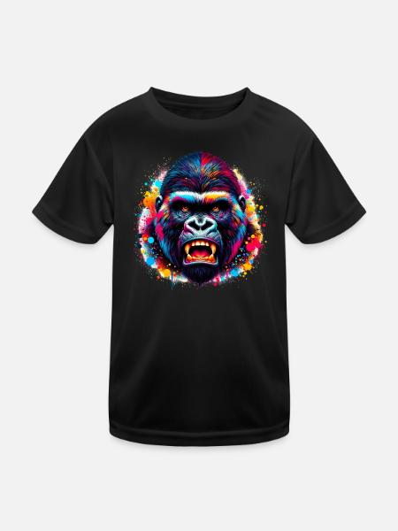 Gorilla - Kids Functional T-Shirt - black - Front