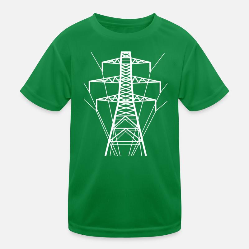 Silhouette de poteau électrique blanc T-shirt sport Enfant