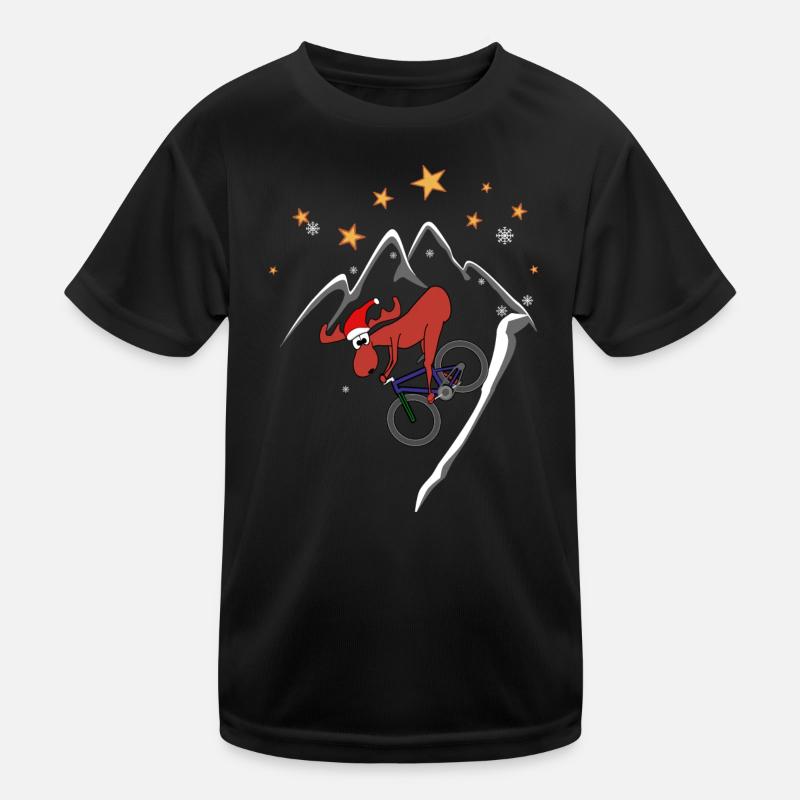 Moose MTB Downhill Xmas Kids Functional T-Shirt