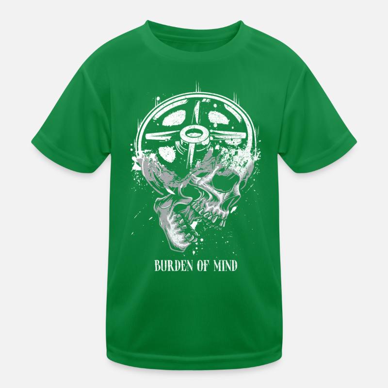 Burden of Mind Skull Wheel Kids Functional T-Shirt