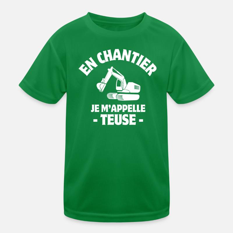 pelleteuse, engin de chantier, construction T-shirt sport Enfant