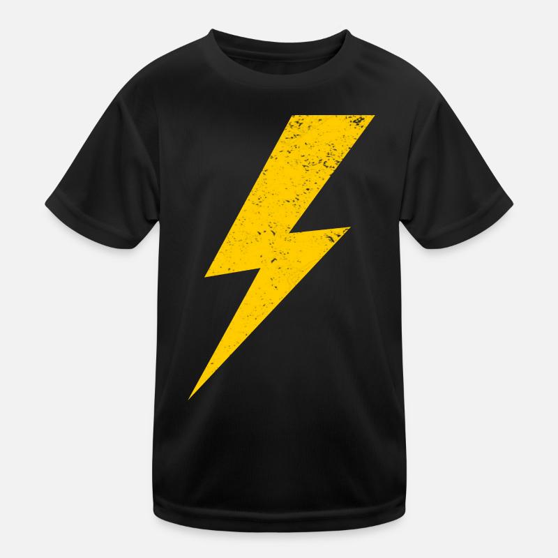 yellow bolt lightning Kids Functional T-Shirt
