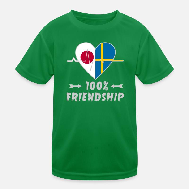 Japan und Schweden 100% Freundschaft Kinder Funktions-T-Shirt