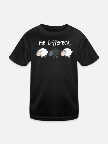 Schwarzes Schaf Be Different Geschenk Weihnachten - Kinder Funktions-T-Shirt - Schwarz