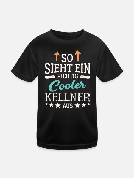 So sieht ein richtig cooler Kellner aus Bedienung - Kinder Funktions-T-Shirt - Schwarz - Vorne