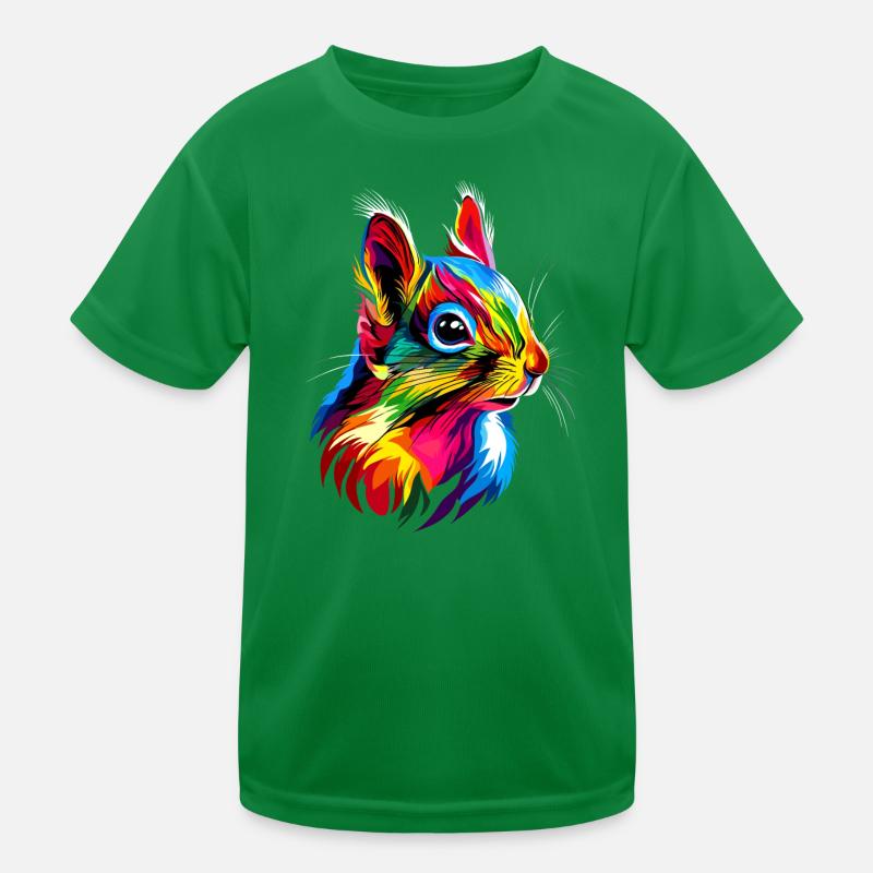 Eichhörnchen Kopfhörer Bunt Popart DJ Eichhörnchen Kinder Funktions-T-Shirt