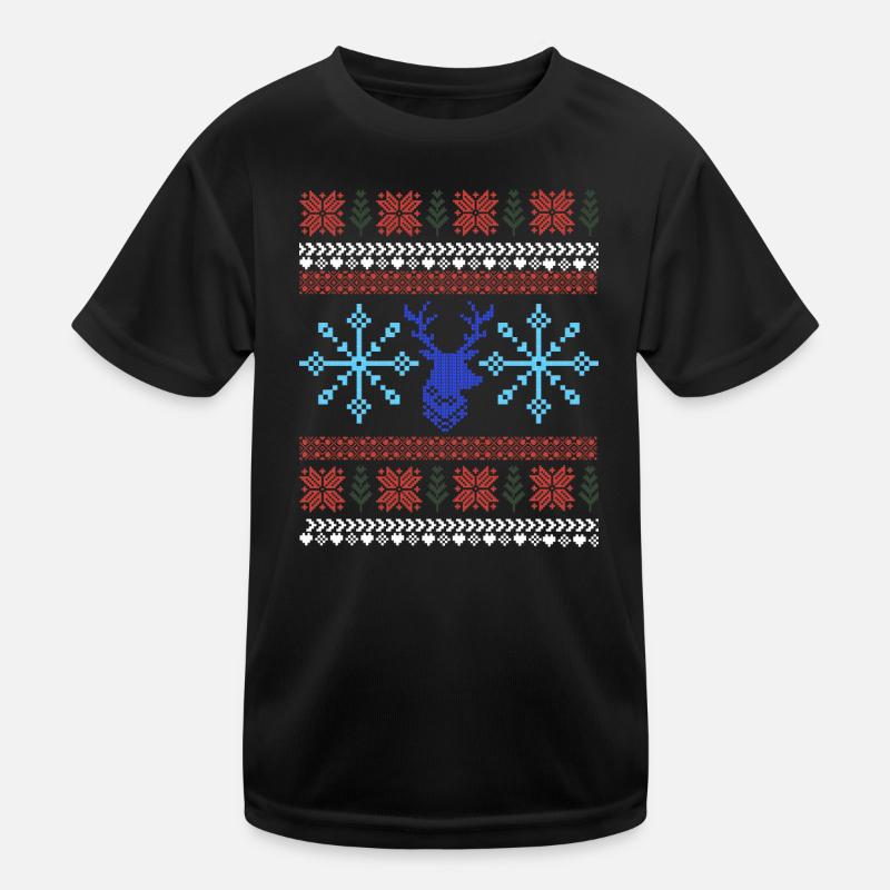 Pixel Weihnachtsmuster Kinder Funktions-T-Shirt