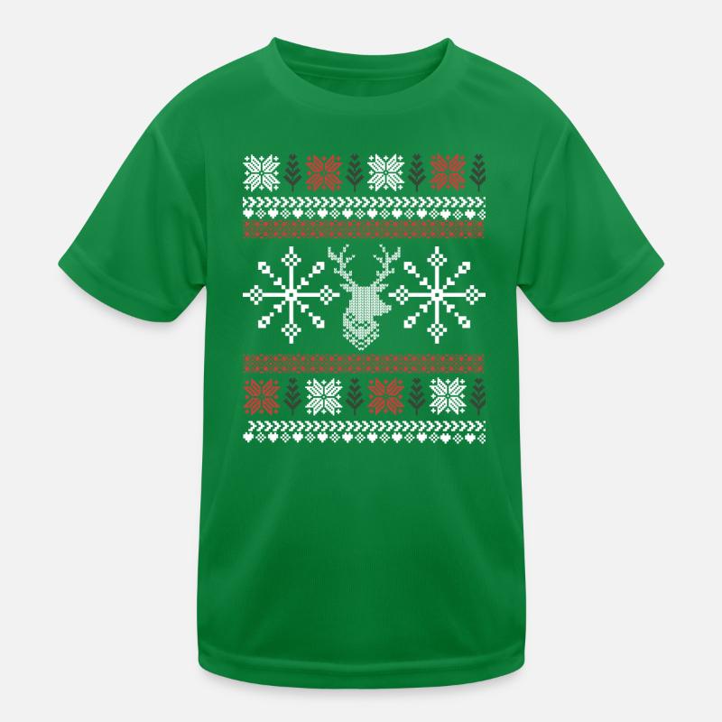 Retro Christmas Pattern Kids Functional T-Shirt