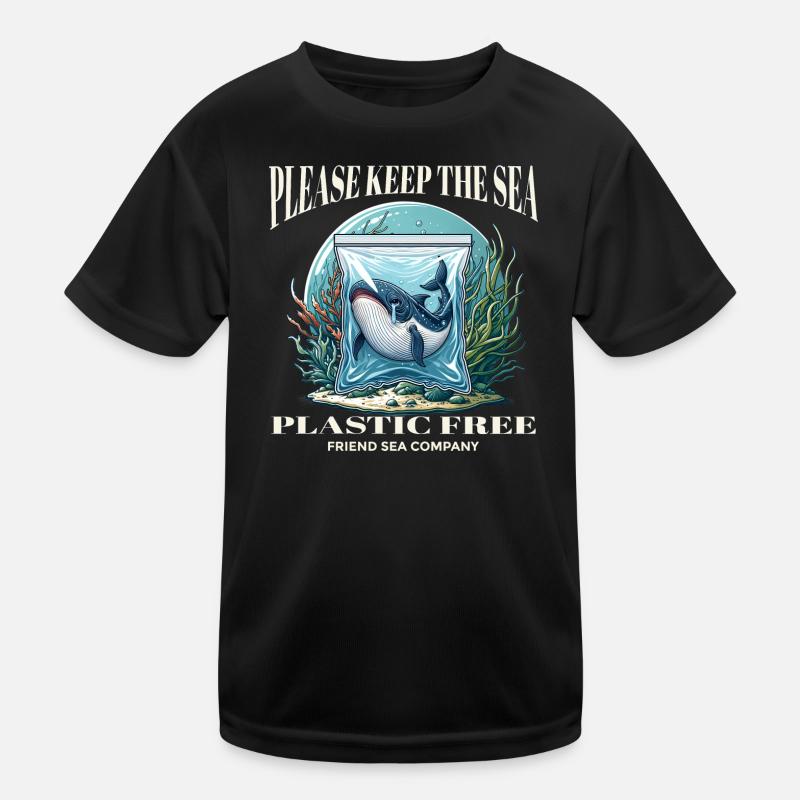 Whales and plastic Kids Functional T-Shirt