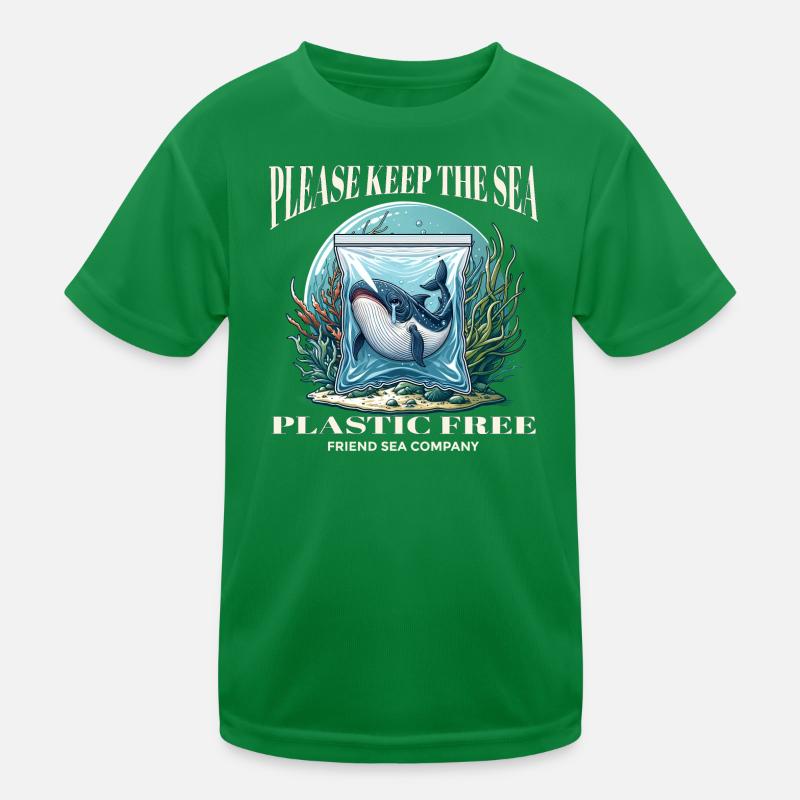 Whales and plastic Kids Functional T-Shirt