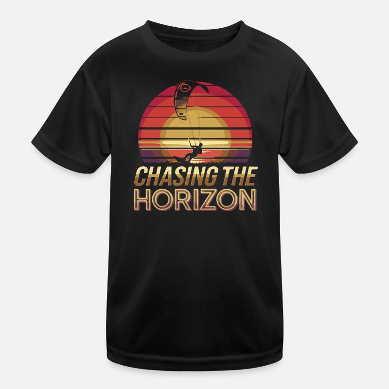 Coucher de soleil Kite Surfer Design T-shirt sport Enfant