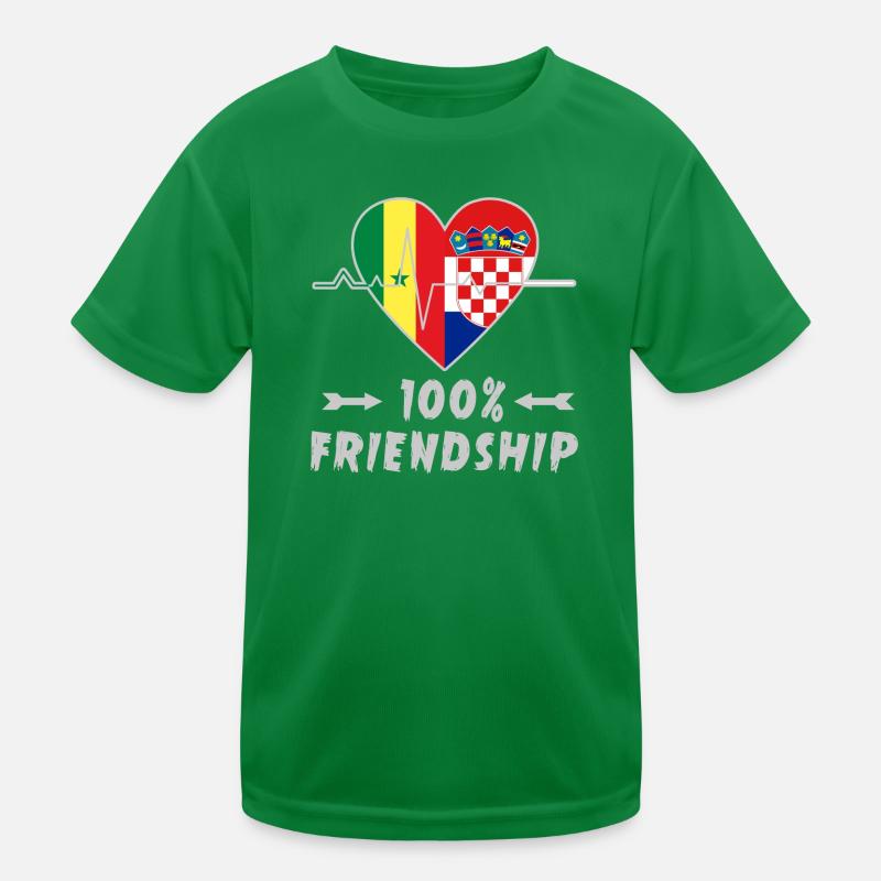 Senegal und Kroatien 100% Freundschaft Kinder Funktions-T-Shirt