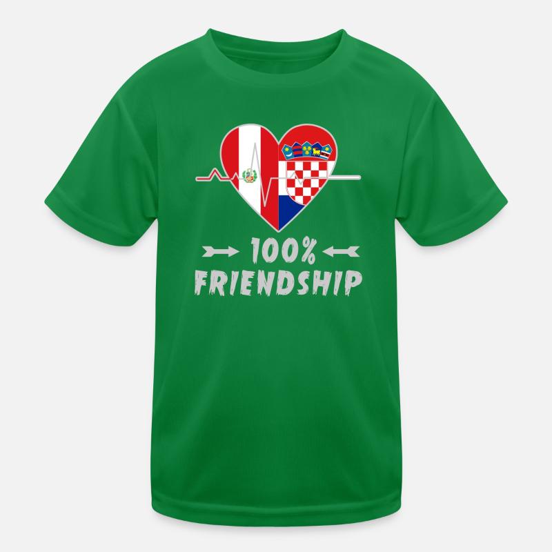 Peru und Kroatien 100% Freundschaft Kinder Funktions-T-Shirt