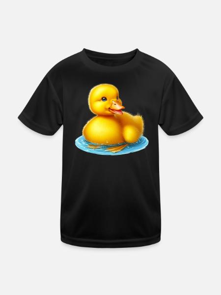 Duckling Duck Duck Duck - Kids Functional T-Shirt - black - Front