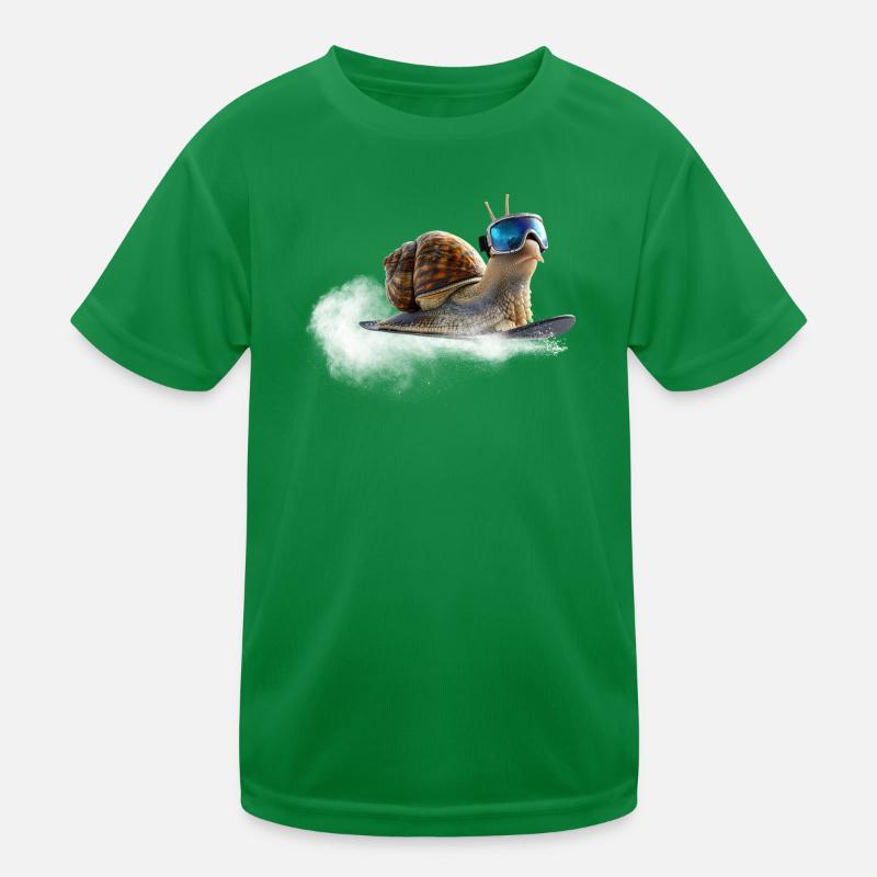 Plus cool que le reste, l’escargot de snowboard. T-shirt sport Enfant