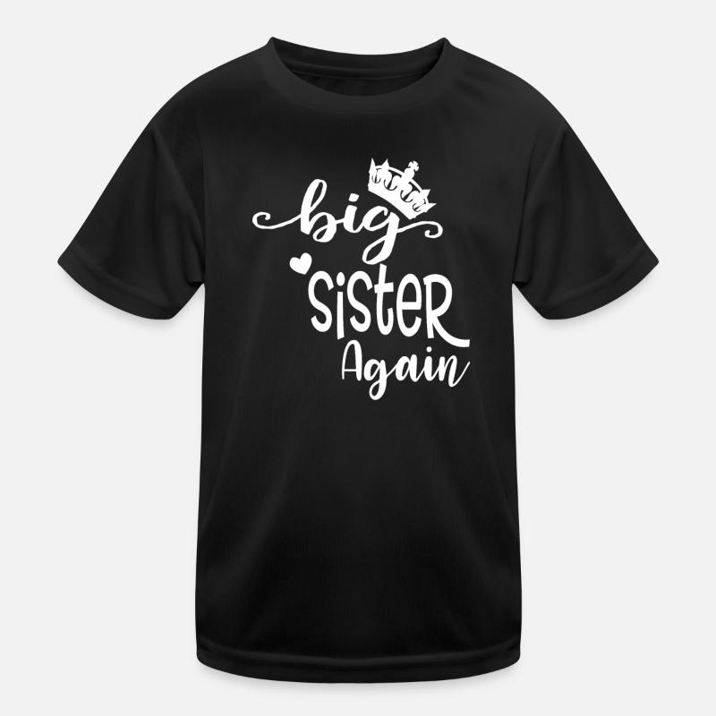 Große Schwester Geschenk Wieder Große Schwester - Kinder Funktions-T-Shirt - Schwarz