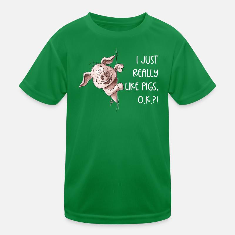 I Just Really Like Pigs Schwein Wutzchen Kinder Funktions-T-Shirt