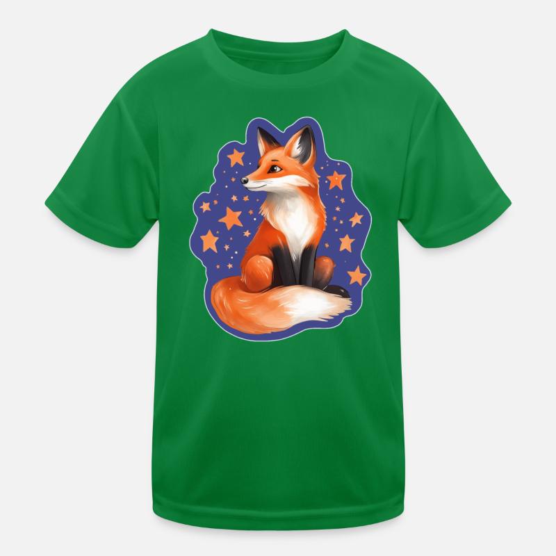 Fuchs und Sterne Kinder Funktions-T-Shirt