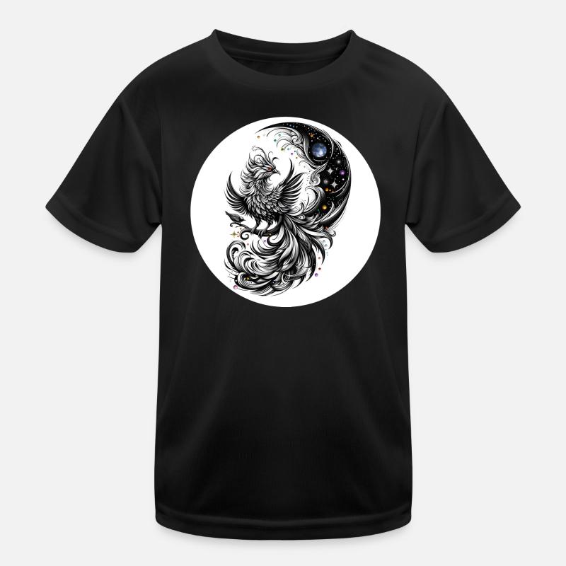 Comet Phoenix in the Moon Circle Kids Functional T-Shirt