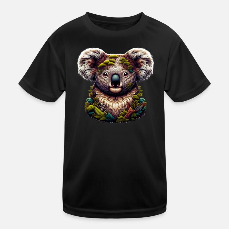 Koala - Kinder Funktions-T-Shirt - Schwarz