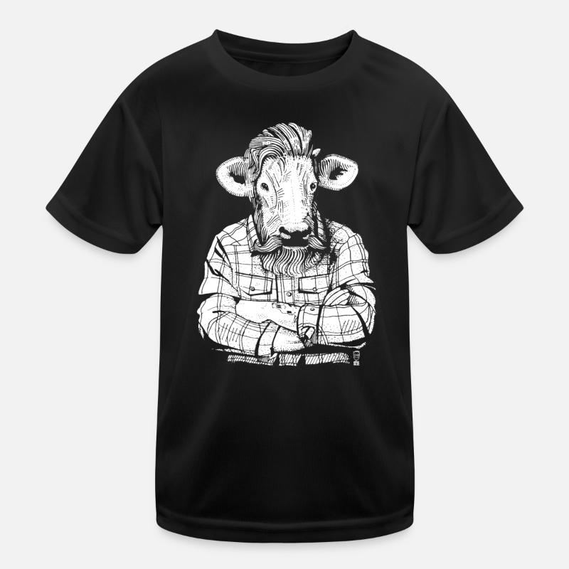 Mister Boeuf (version blanche) - T-shirt sport Enfant - noir