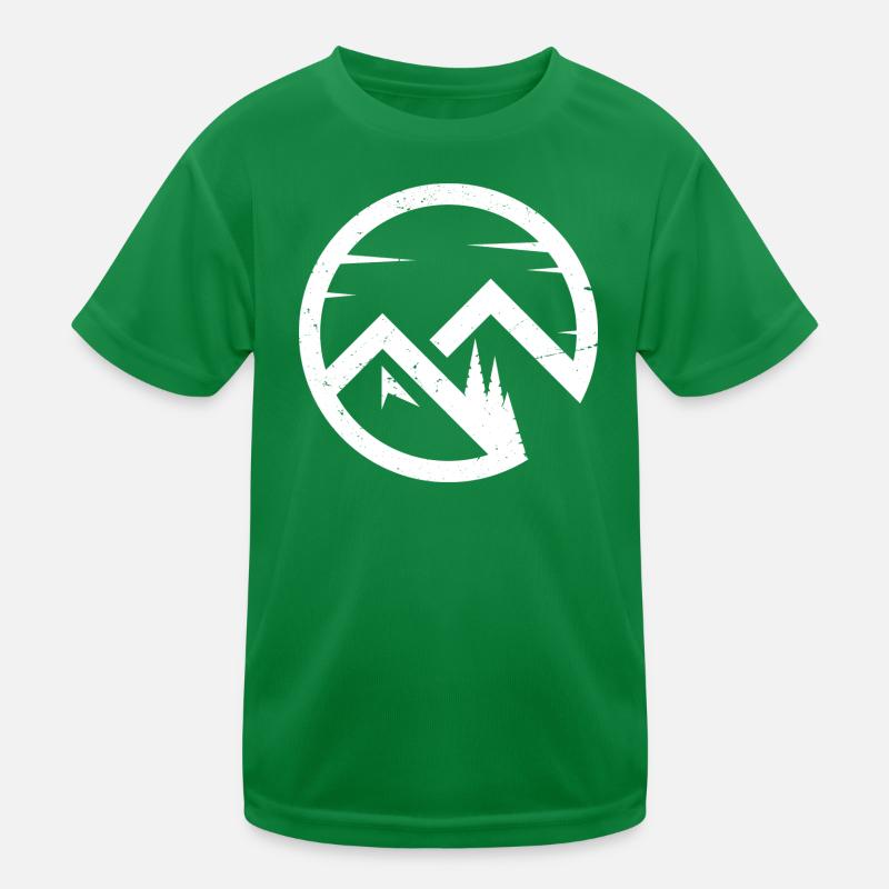 Circular Mountain Emblem Kids Functional T-Shirt
