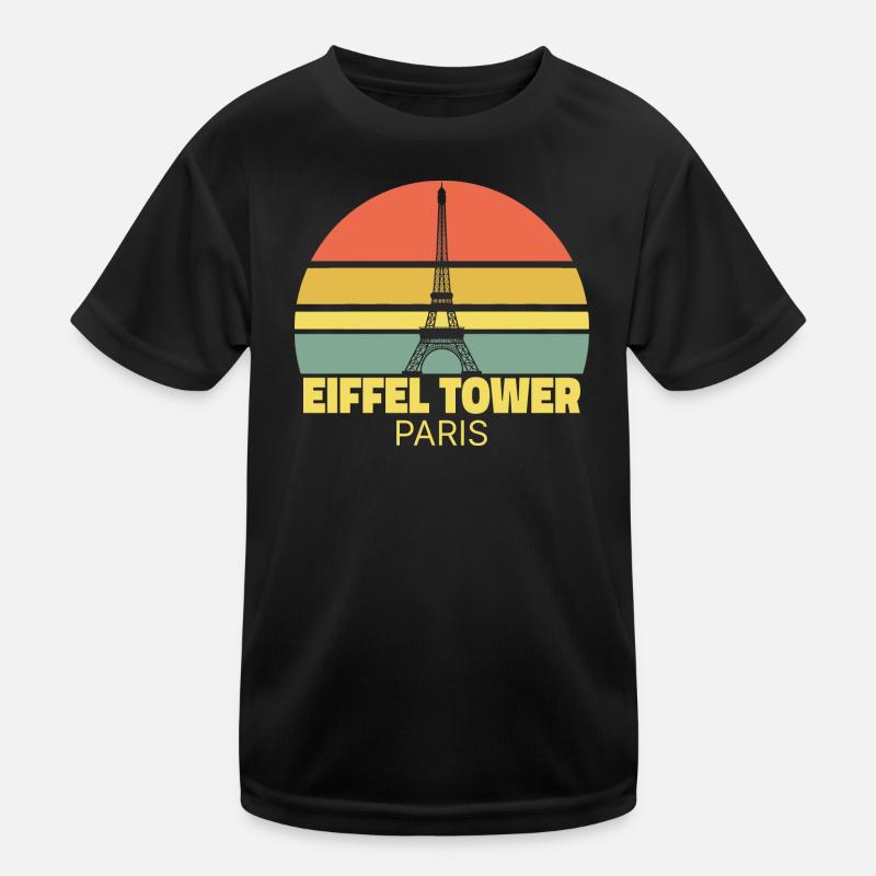 Eiffelturm Paris Retro Silhouette Kinder Funktions-T-Shirt