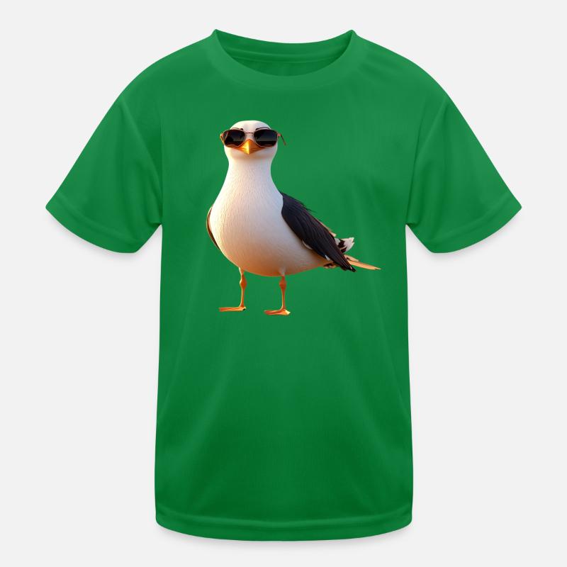 Möwe Strand Meer Nordsee Ostsee Silbermöwe Möwen Kinder Funktions-T-Shirt