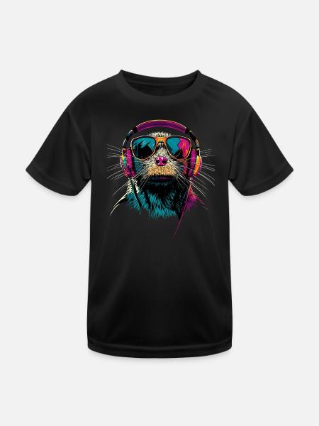 Maulwurf mit Sonnenbrille Liebe Süße Maulwürfe - Kinder Funktions-T-Shirt - Schwarz - Vorne