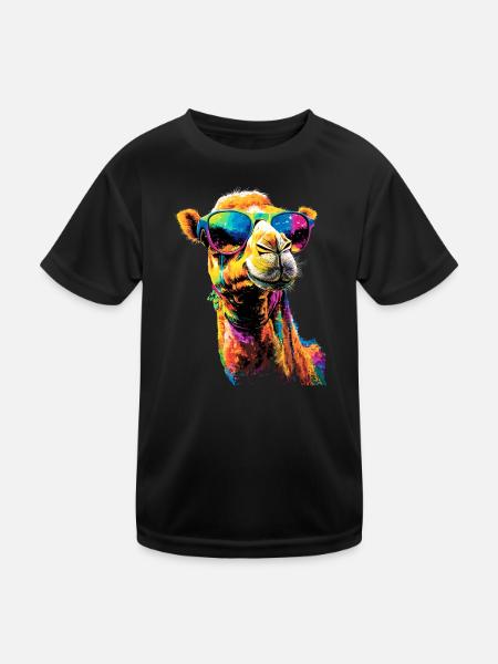 Camel Dromedary Bactrian Camel Gift Camels - Kids Functional T-Shirt - black - Front