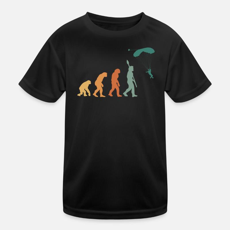 Evolution Retro Gleitschirmfliegen Kinder Funktions-T-Shirt