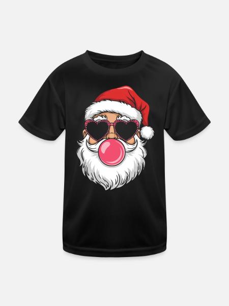 Cool Santa Weihnachten Trendy Lustig - Kinder Funktions-T-Shirt - Schwarz - Vorne